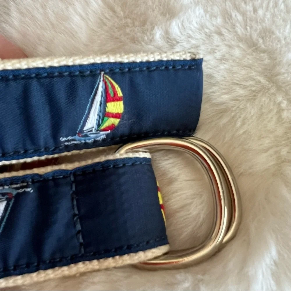 Leather Man Essex CT Nautical Sailboat Belt – Size L